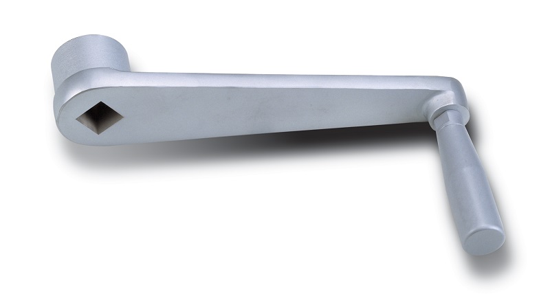 Sandblast-plate cranked handle